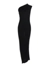 Rick Owens 'athena' Black Dress With Front Neckline And Side Slit In Fabric Woman In Black