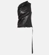 Rick Owens Athena Denim Top In Black
