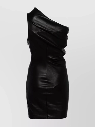 Rick Owens Athena Leather Dress In Black