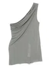 Rick Owens Athena Draped One-shoulder Top In Blue