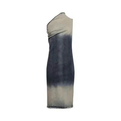 Pre-owned Rick Owens Athena Dress 'hustler Degrade' | Blue | Women's Size 44