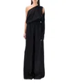 Rick Owens Atena Bodybag Satin Jumpusit In Black