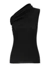 Rick Owens Womens Black Athena One-shoulder Knitted Top In Black