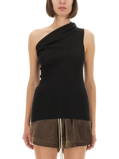 Rick Owens "athena" Knit Top In Black