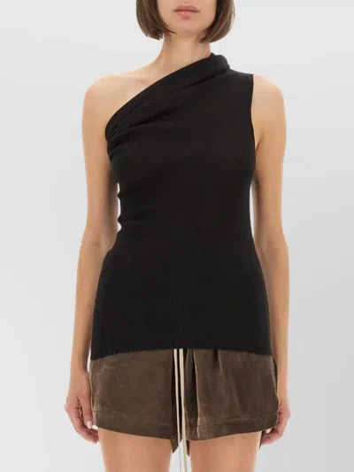 RICK OWENS "ATHENA" KNIT TOP FEATURING ONE-SHOULDER DESIGN