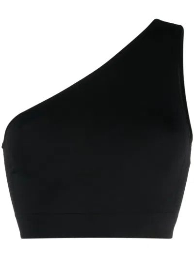 Rick Owens Athena One-shoulder Cropped Stretch-jersey Top In Black