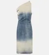 Rick Owens Athena One-shoulder Denim Midi Dress