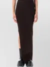 Rick Owens Athena One Shoulder Ribbed Side Slit Dress In Brown