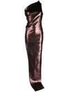 Rick Owens Athena One-shoulder Sequin Gown In Brown