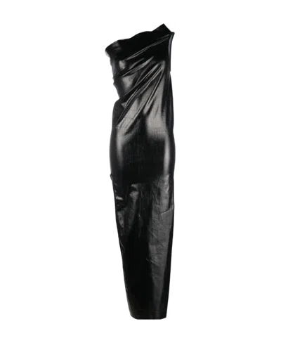 Rick Owens Athena One-shoulder Gown In Black