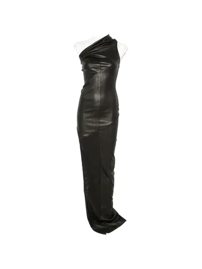 Rick Owens Athena One-shoulder Maxi Dress In Black