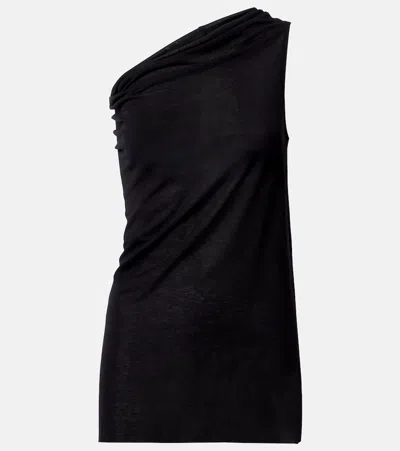 Rick Owens Athena One-shoulder Top In Black
