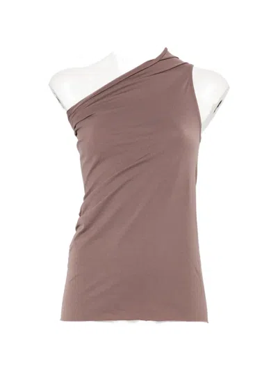 Rick Owens Womens Athena Asymmetric Stretch-jersey Tank Top Grape In Purple