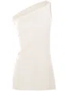 Rick Owens One-shoulder Draped Athena Top With Subtle Ruching