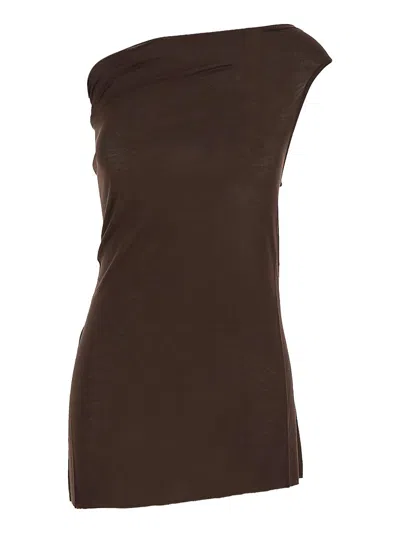 Rick Owens Athena T Top In Brown