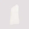 Rick Owens One-shoulder Draped Athena Top With Subtle Ruching In Dinge