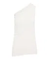 Rick Owens One-shoulder Draped Athena Top With Subtle Ruching In White