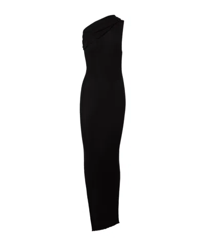Rick Owens Athena Virgin Wool Maxi Dress In Black