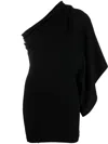 Rick Owens Athena Voluminous Cold-shoulder Dress In Black