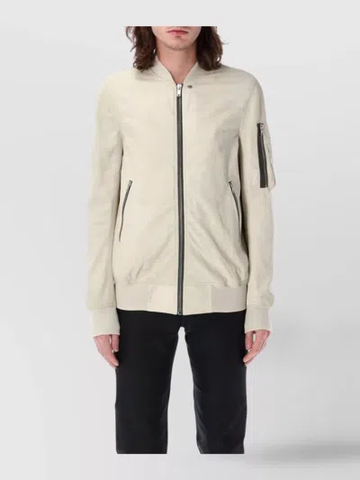Rick Owens Aviator Bomber With Ribbed Accents