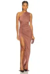 Rick Owens Avra Gown In Brown