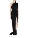 Rick Owens Maxi Abito Monospalla Lido In Black