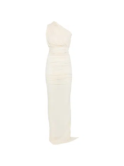 Rick Owens Avra One-shoulder Draped Maxi Dress In Neutral
