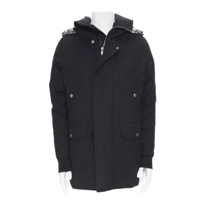 Pre-owned Rick Owens Aw 2019 Larry Jumbo Parka Chained Goose Down Padded Puffer It40 S In Black