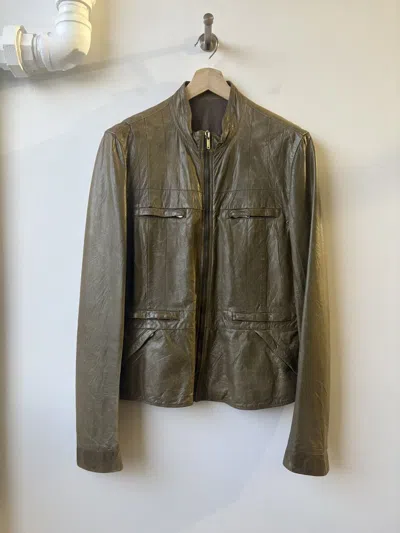 Pre-owned Rick Owens Aw04 "queen" Runway Green Lambskin Jacket