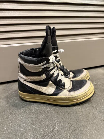 Pre-owned Rick Owens Aw06 Oreo Geobasket Dunks Shoes In Black