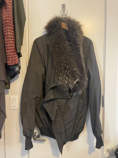 Pre-owned Rick Owens Aw13 Raccoon Fur Exploder Jacket In Brown