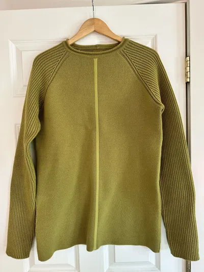Pre-owned Rick Owens Aw23 Luxor Cashmere Tec Knit Sweater In Green