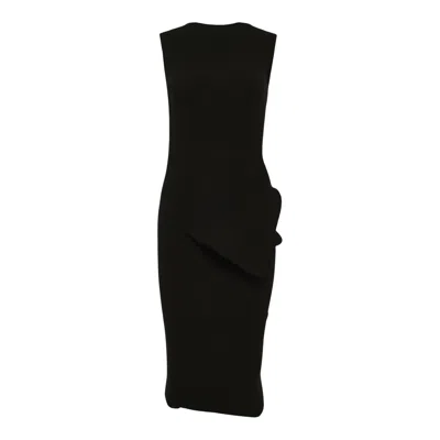Rick Owens Babel Dress Ribbed Knit In Black