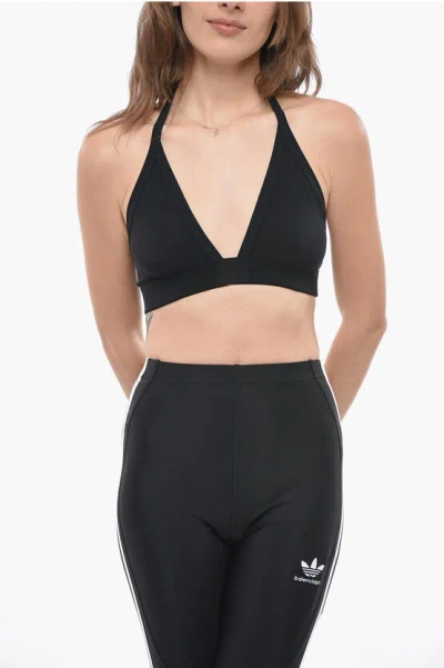 Rick Owens Babel Stretch Fabric Bikini Top In Black