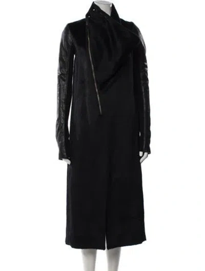 Pre-owned Rick Owens Baby Alpaca Coat In Black
