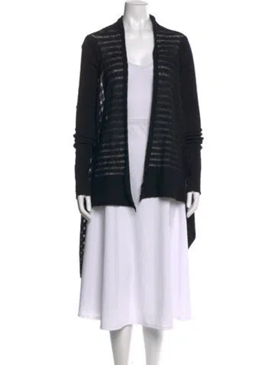 Pre-owned Rick Owens Baby Alpaca Striped Sweater In Black