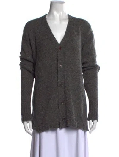 Pre-owned Rick Owens Baby Alpaca Tweed Pattern Sweater W/ Tags In Grey