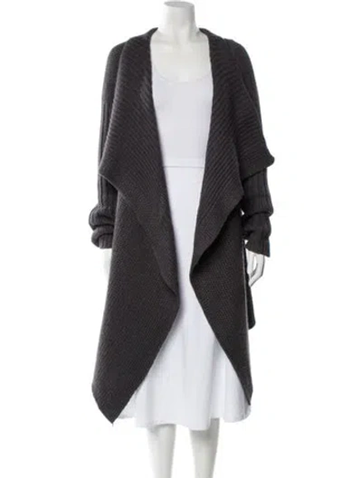 Pre-owned Rick Owens Baby Alpaca V-neck Sweater In Black