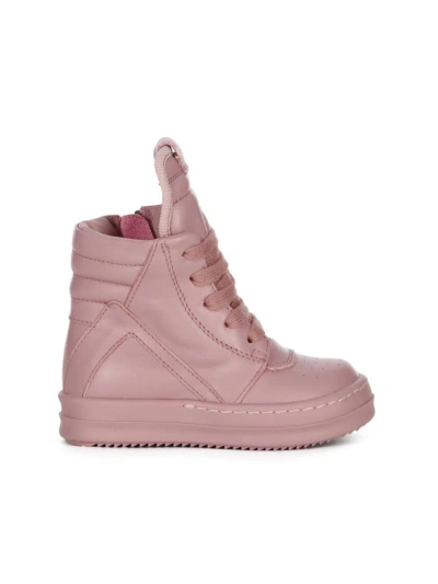 Rick Owens Babies' Kids Pink Geobaskets Sneakers In Dusty Pink