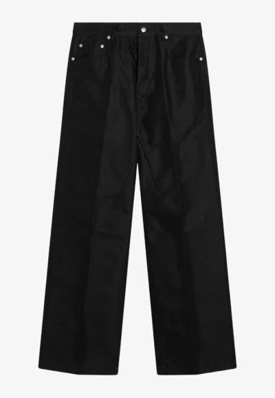 Rick Owens Back Crease Straight-leg Pants In Black