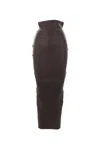 Rick Owens Back Slit High-waist Midi Skirt In Black