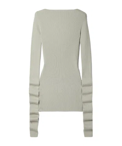 Rick Owens Backless Ribbed Knit Top In Gray