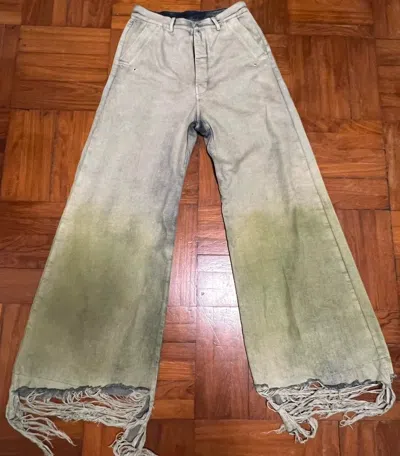 Pre-owned Rick Owens Baggy Cattle With Erosion Hem In Grey