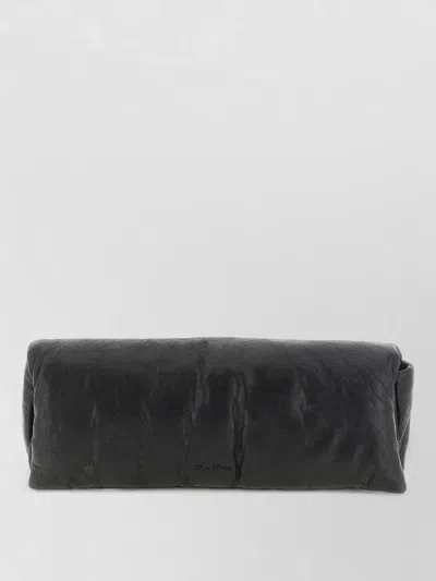 Rick Owens Baguette Logo-debossed Crinkled Leather Clutch In Pattern