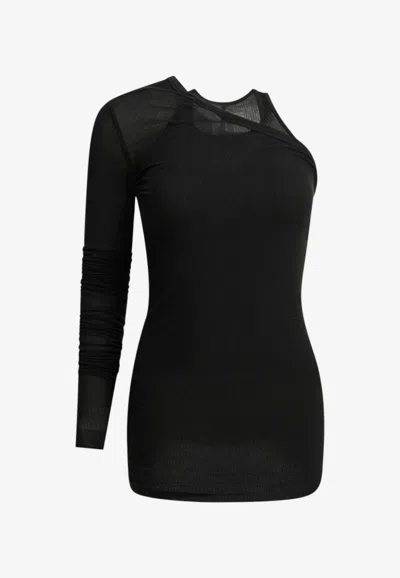 Rick Owens Banana One-shoulder Slim Top In Black