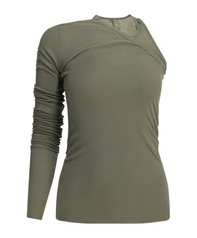 Rick Owens 'banana' One-shoulder Tank Top In Green
