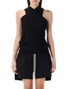 Rick Owens Bermuda Shorts With Elastic Waistband And Side Slits In Black