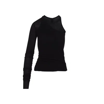 Rick Owens Banana Viscose Silk Tank In Black