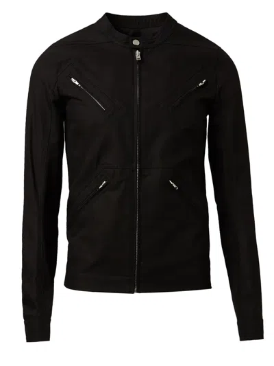 Rick Owens Band Collar Jacket In Black