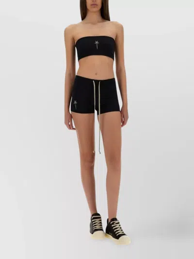 Rick Owens Band Top Set Drawstring Shorts Strapless In Black